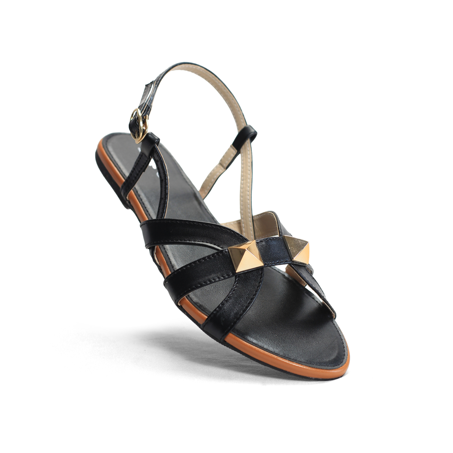 Studded Flat Sandals with Ankle Strap - Nawabi shoes bd