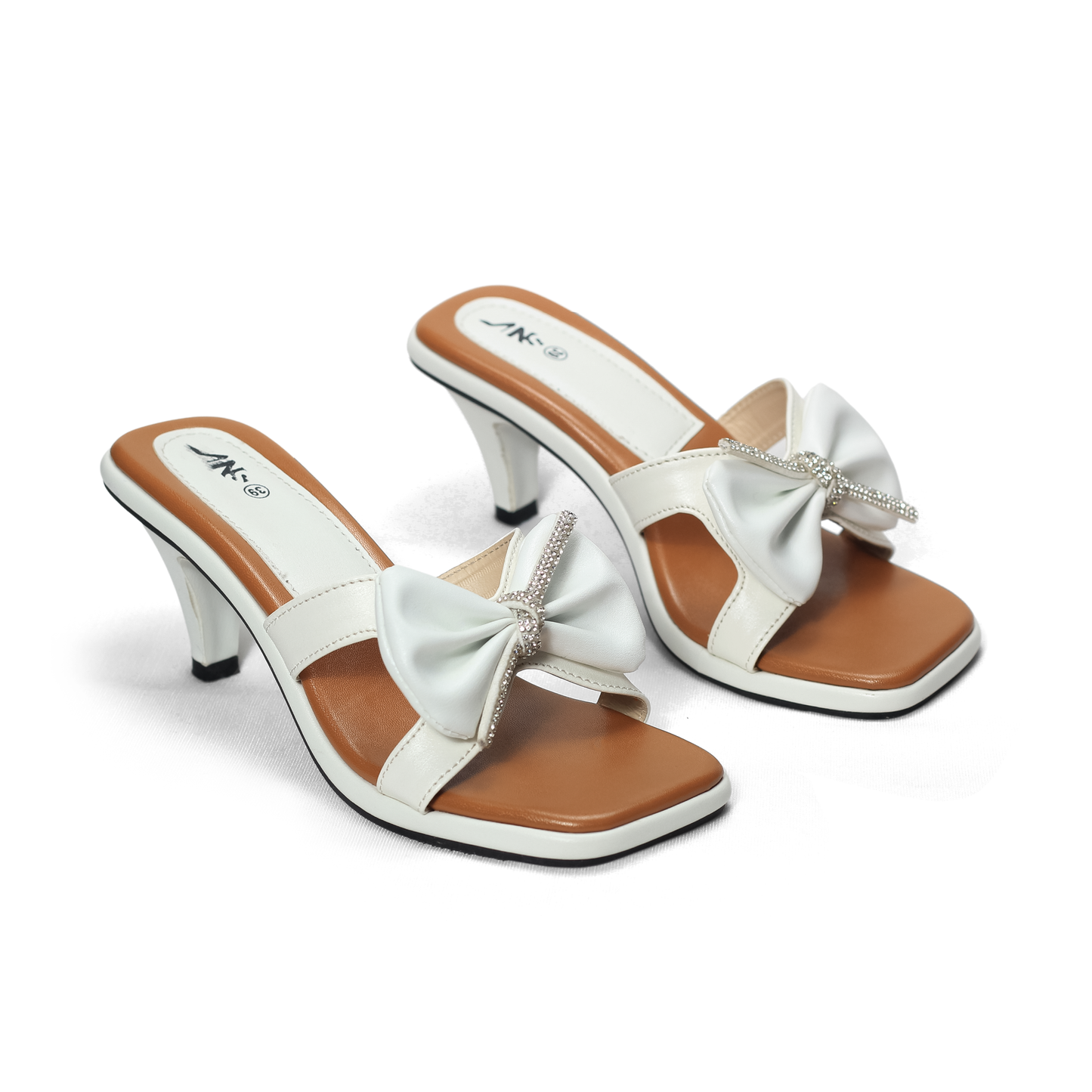 Bow Detail Pencil Heels with Square Toe Nawabi Shoes BD