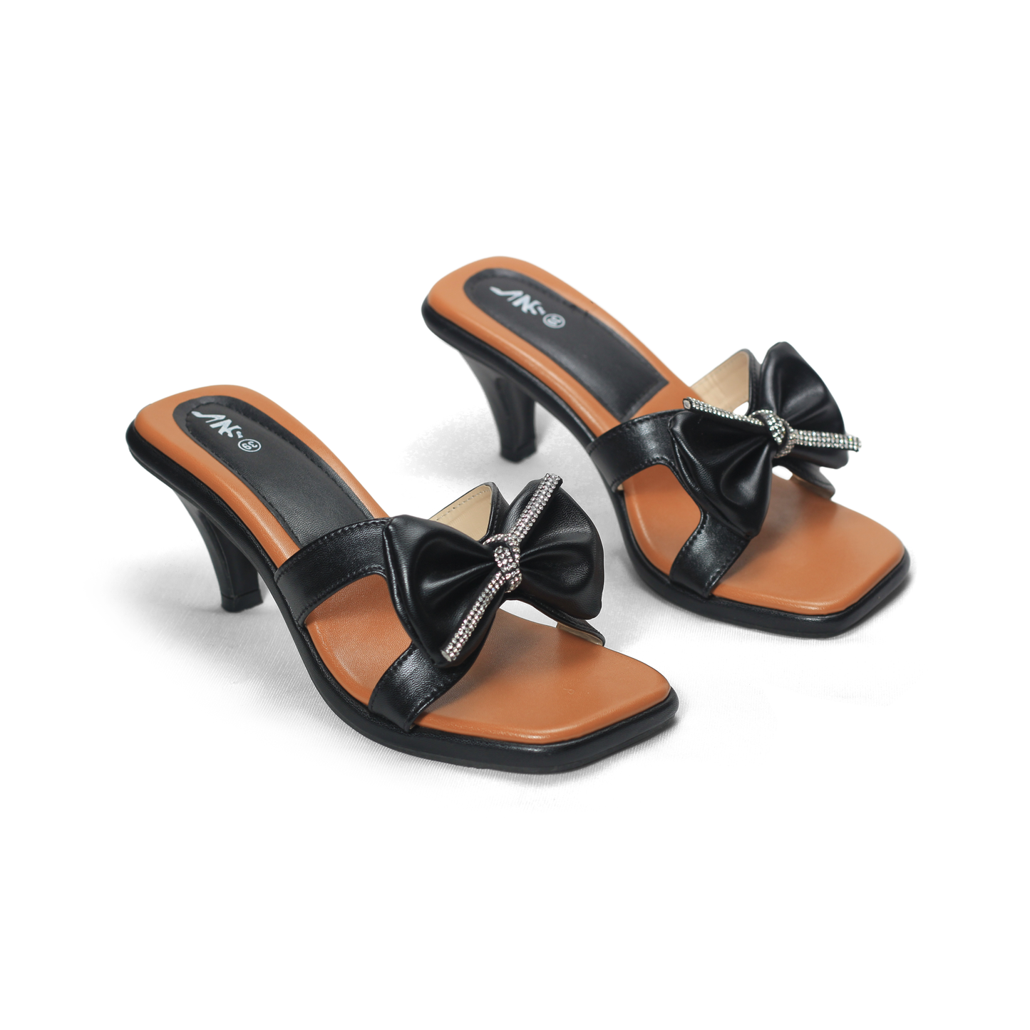 Bow Detail Pencil Heels with Square Toe Nawabi Shoes BD