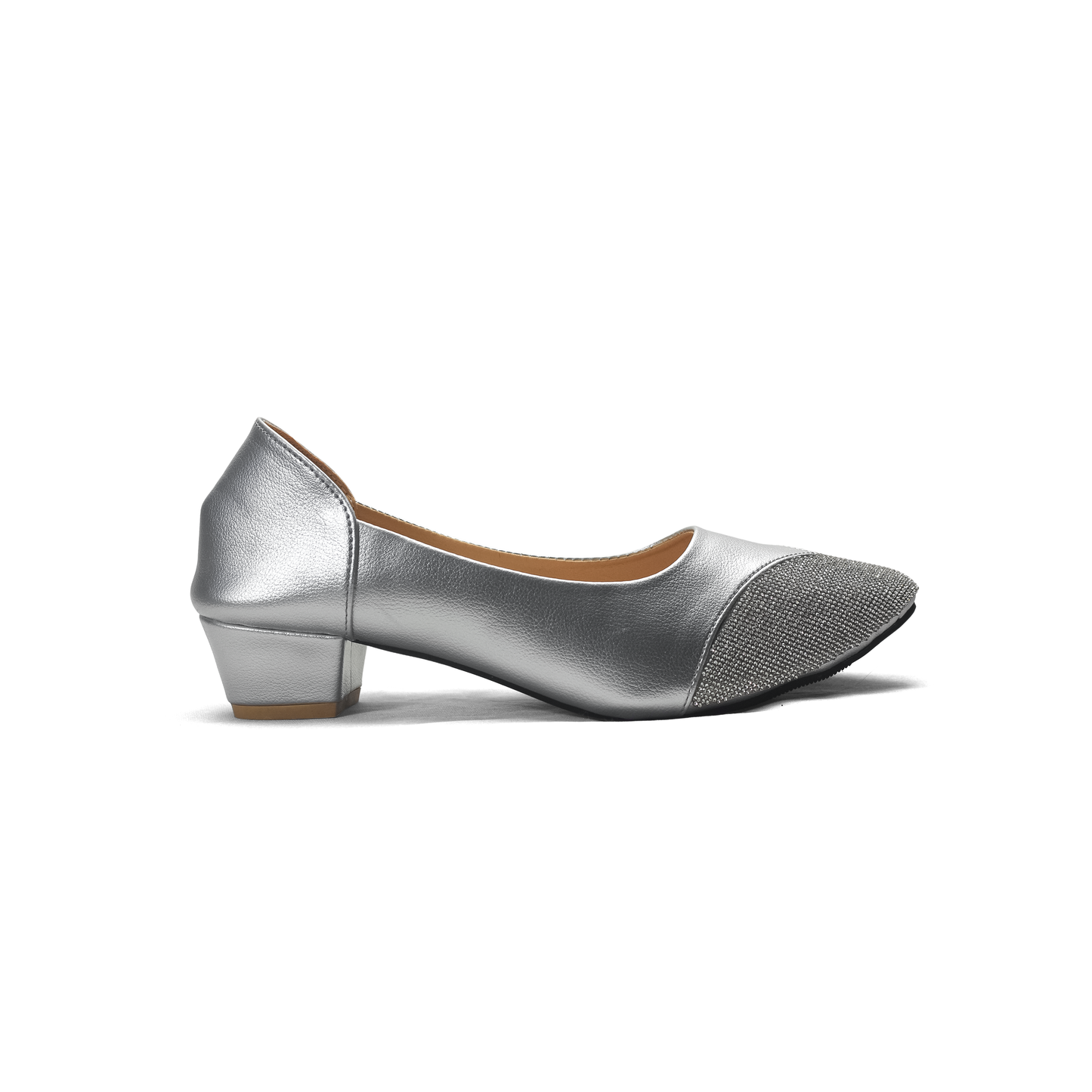 Low Block Heel Pumps - Suede & Rhinestone Dress Shoes for Women | Nawabi Shoes BD