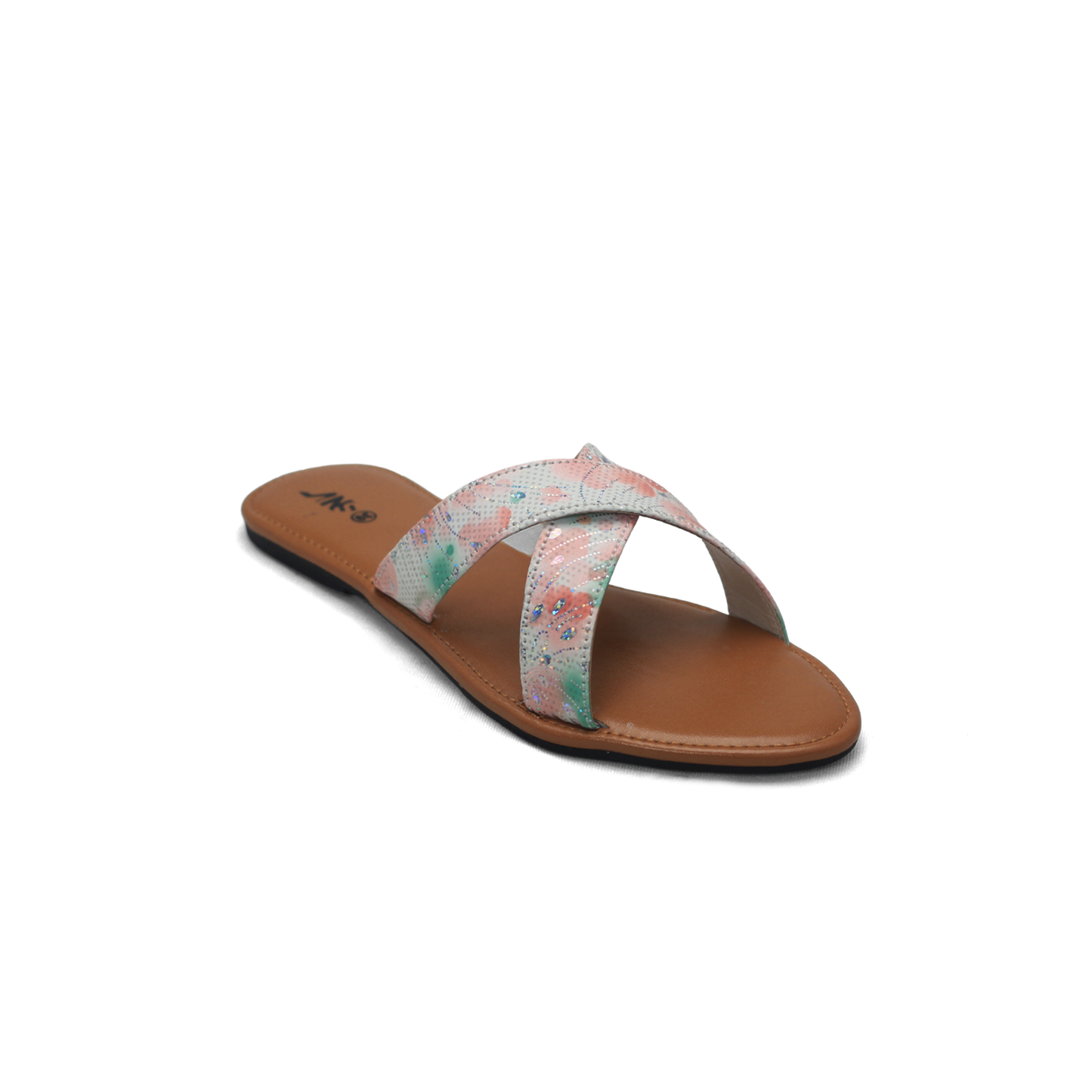 Floral Print Criss-Cross Sandals - Stylish & Comfortable Sliders - Nawabi shoes bd