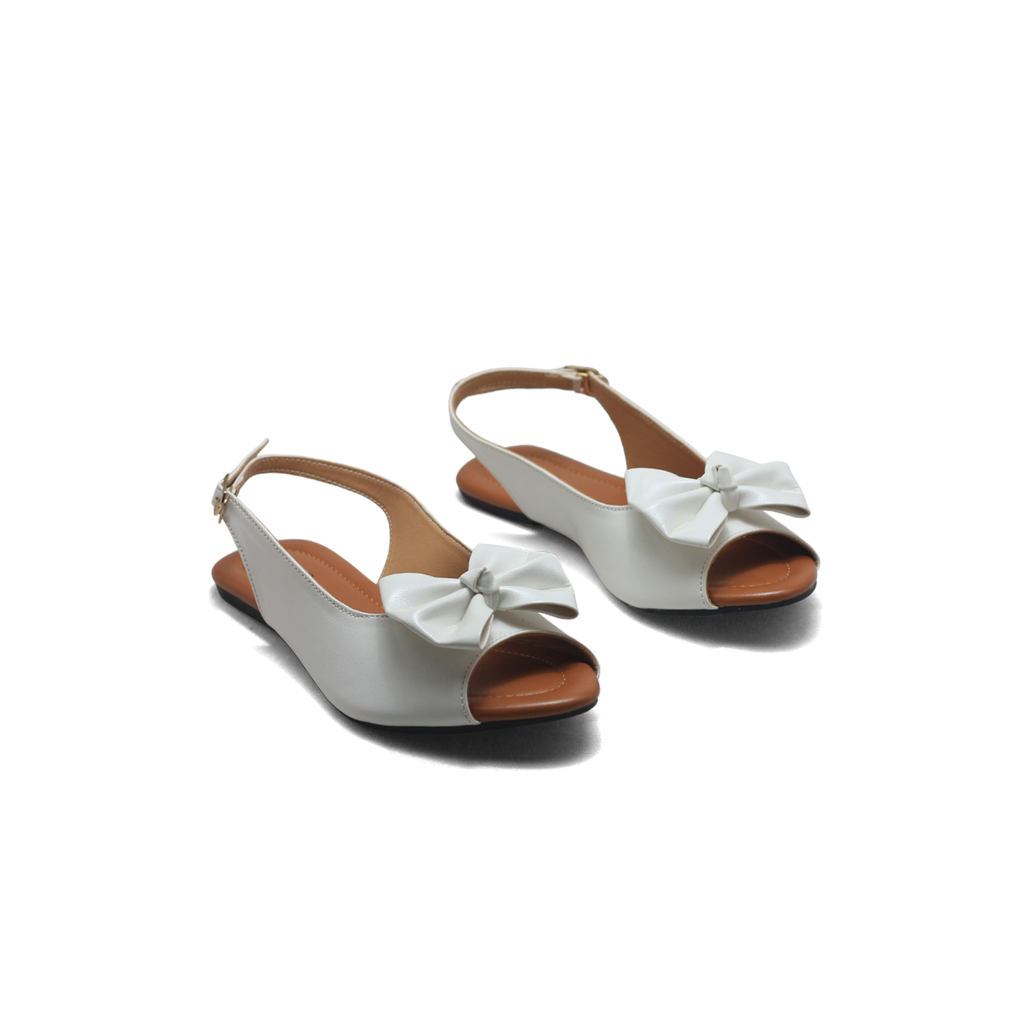 Elegant Green Bow Slingback Women’s Flats | Stylish & Comfortable Peep-Toe Shoes