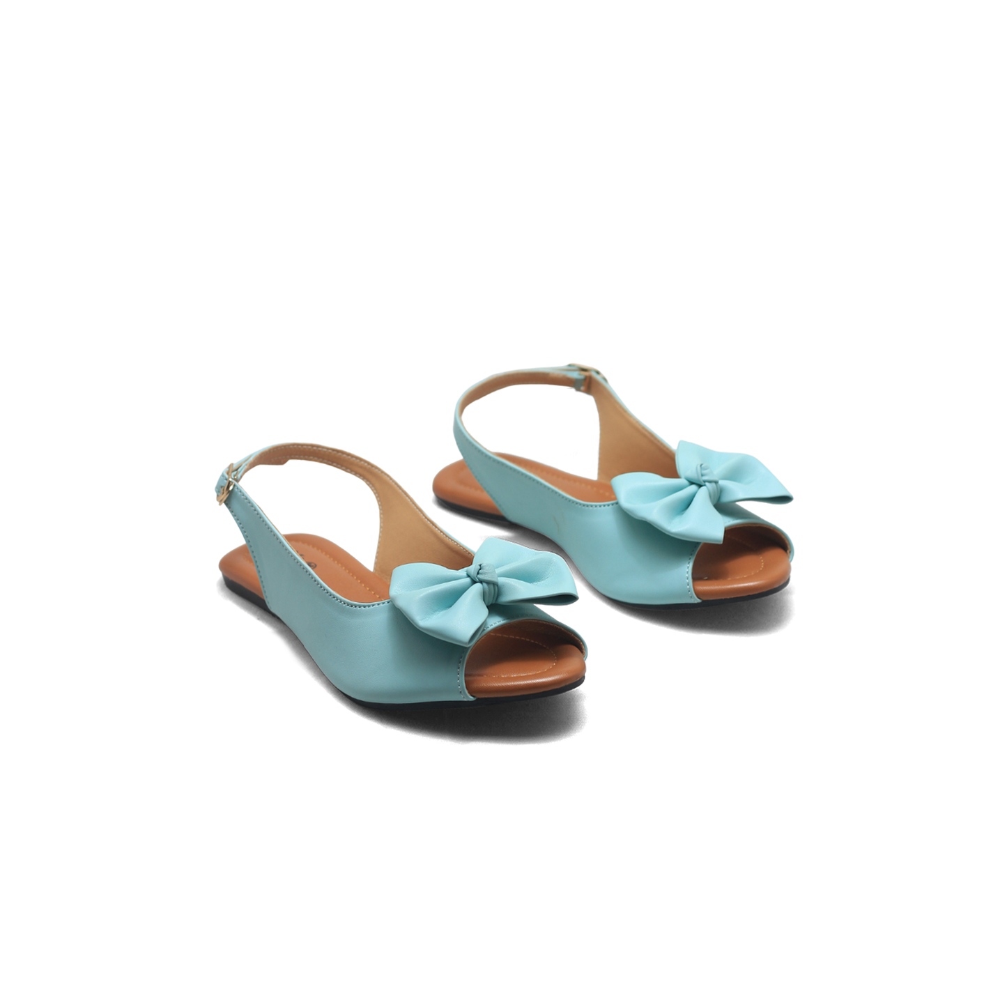 Elegant Green Bow Slingback Women’s Flats | Stylish & Comfortable Peep-Toe Shoes
