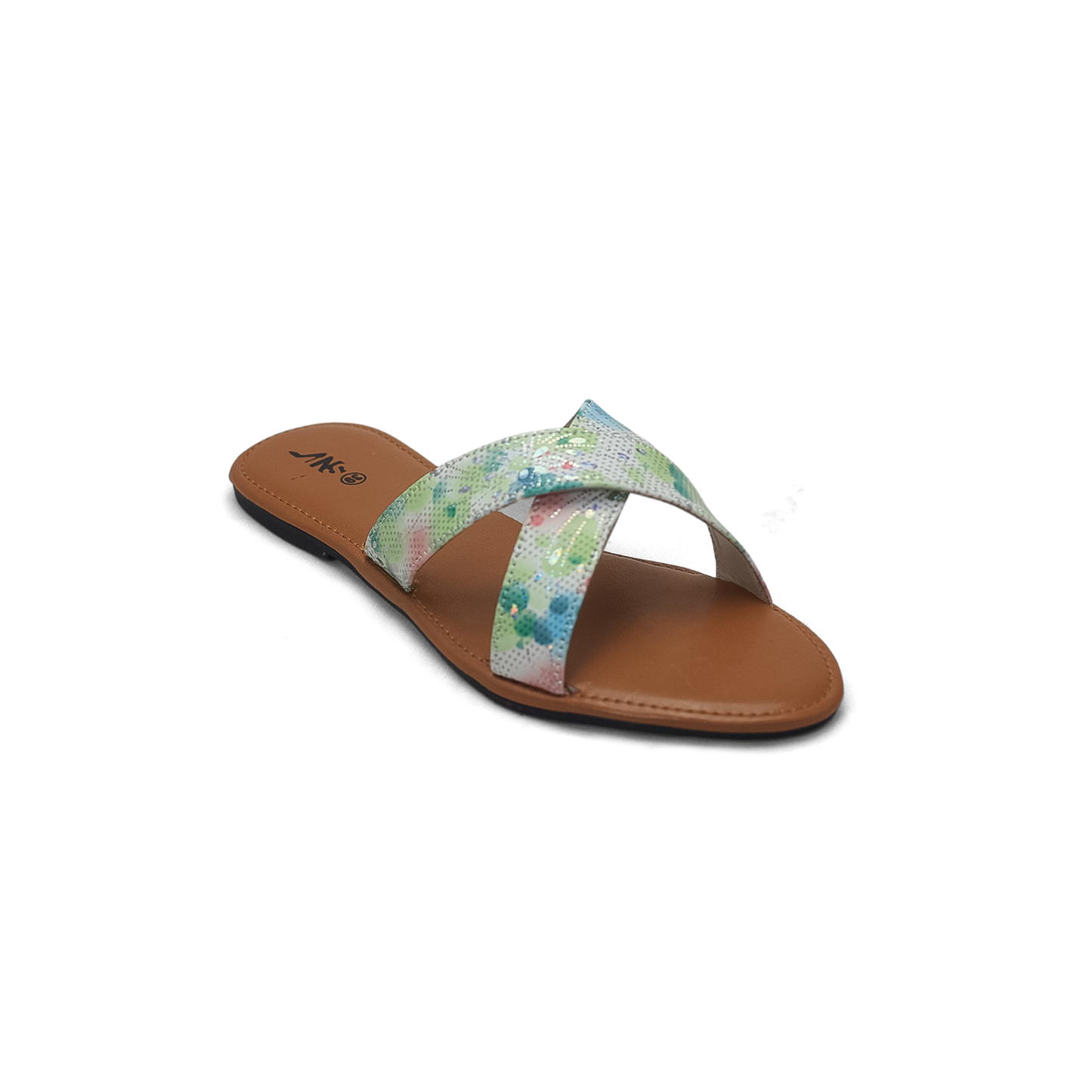 Floral Print Criss-Cross Sandals - Stylish & Comfortable Sliders - Nawabi shoes bd