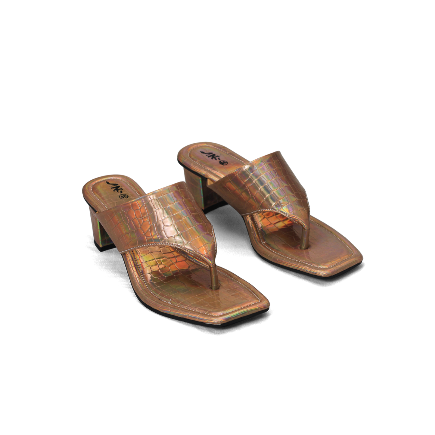 Women's Pink Croc Print Heeled Sandals | Stylish & Trendy - Nawabi Shoes BD