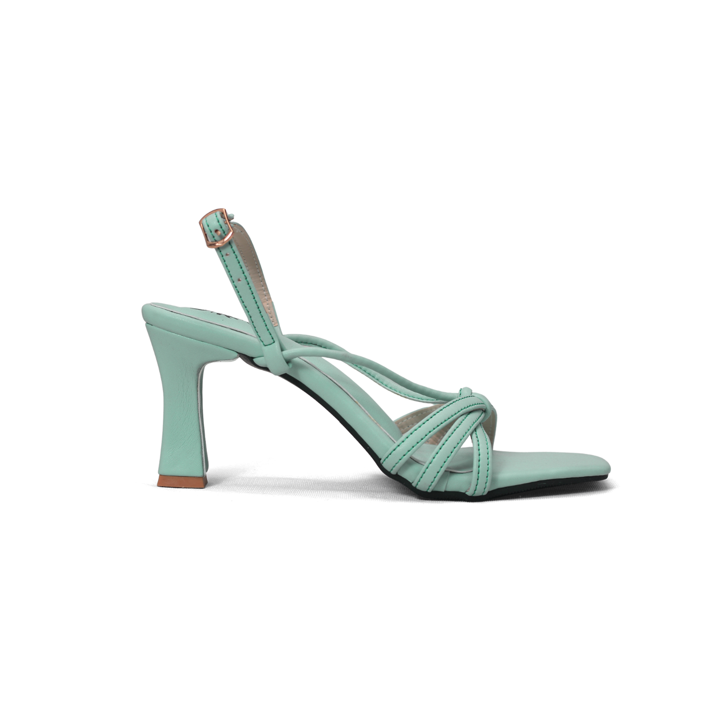 Mint Green Square Toe Heels - Stylish Strappy Sandals" nawabi shoes bd