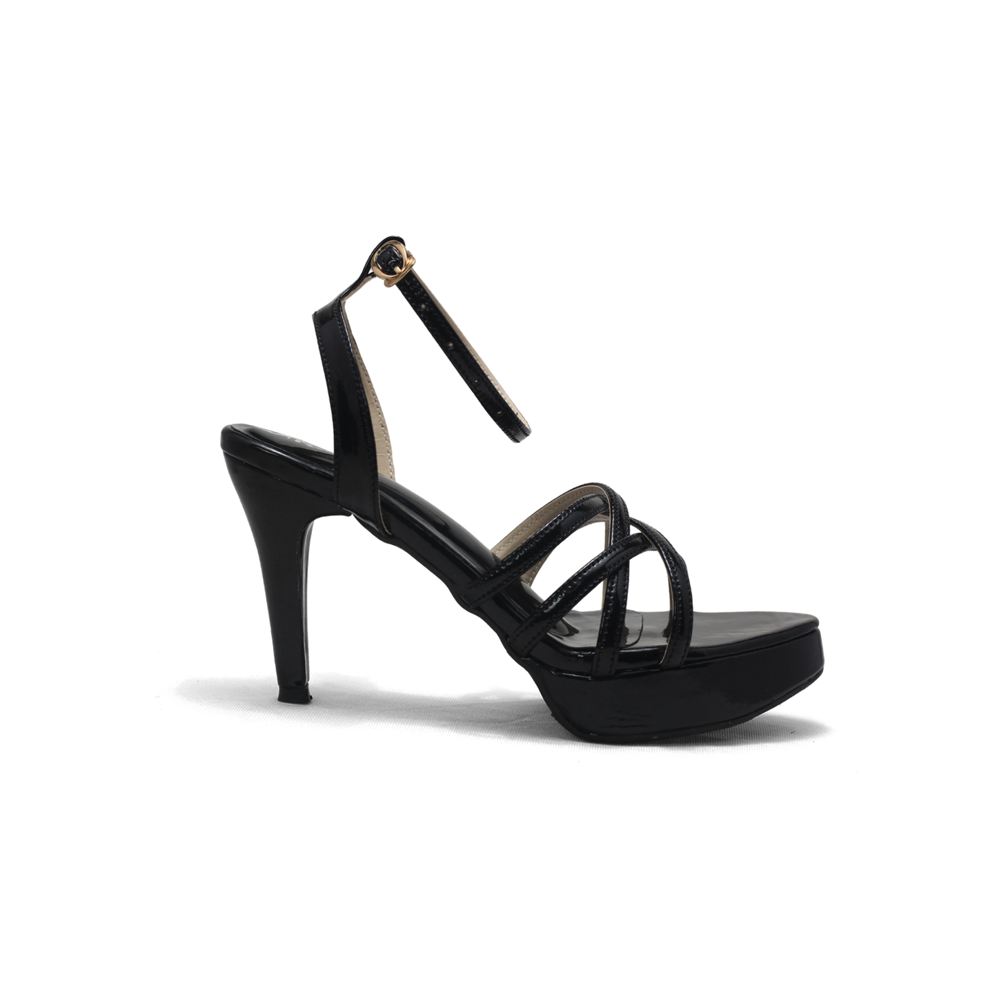 Golden Strappy High Heel Sandals - Elegant & Stylish Platform Heels"