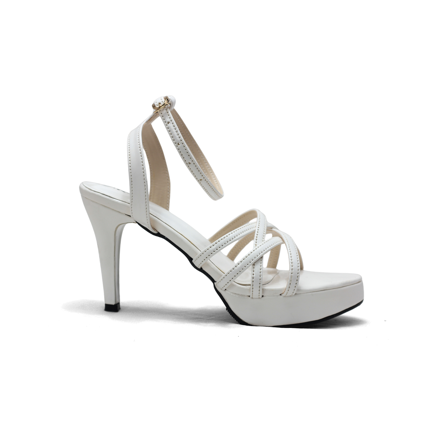 Golden Strappy High Heel Sandals - Elegant & Stylish Platform Heels"