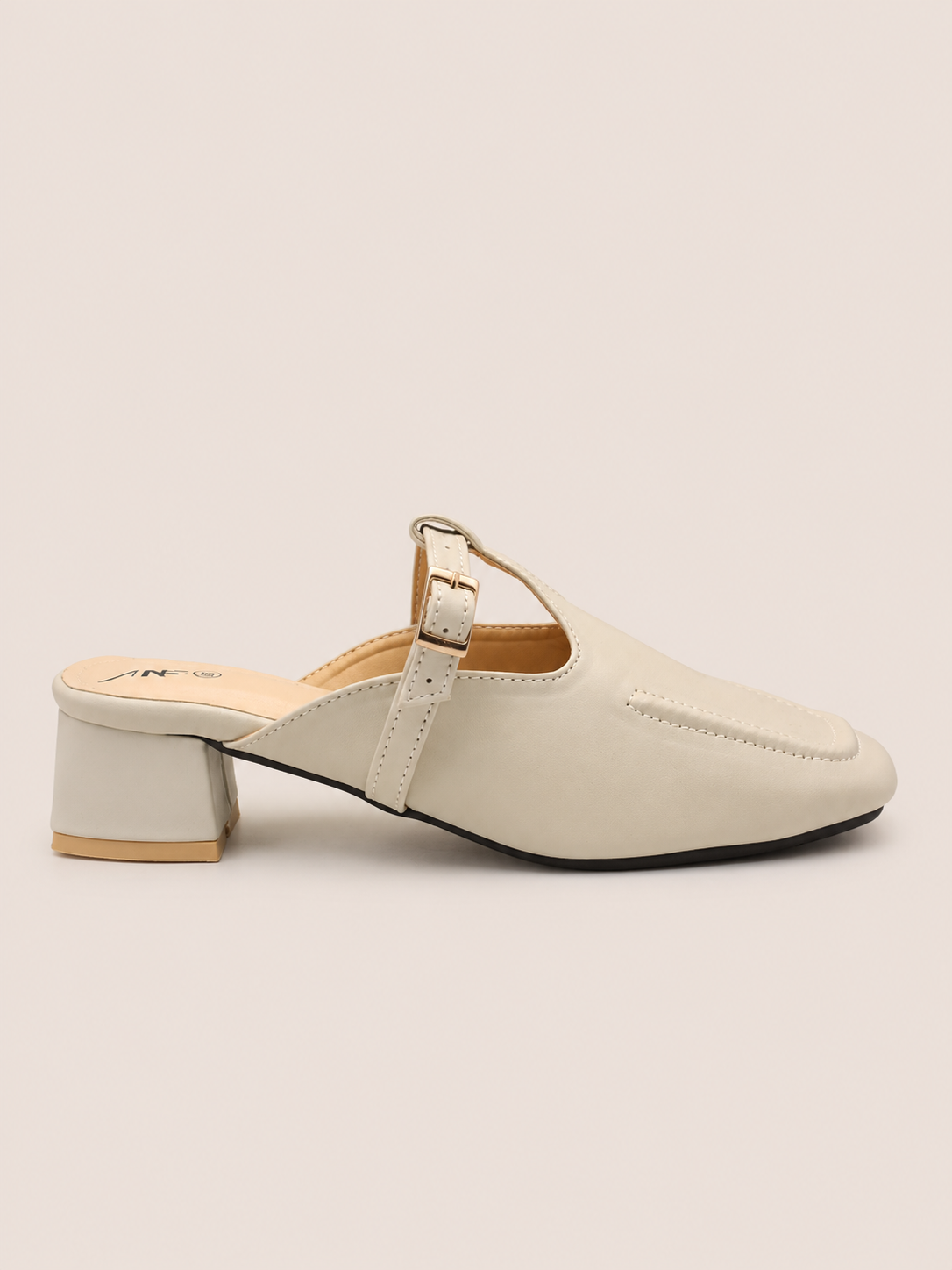 Nawabi Elora Buckle Strap Block Heel Mule Shoes | Nawabi Shoes