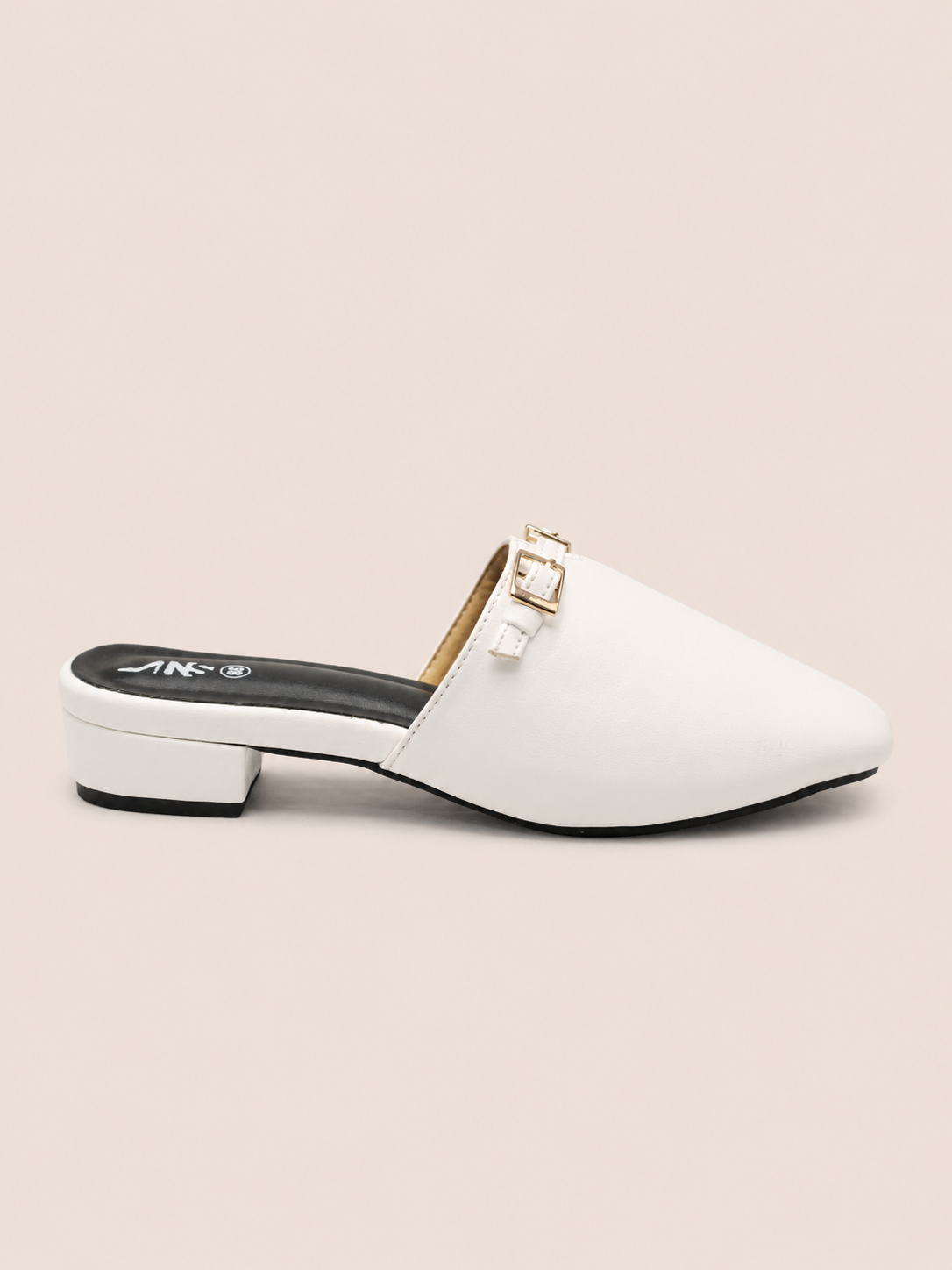 Nawabi Classic Buckle Closed Toe Mule Shoes for Women | Nawabi Shoes