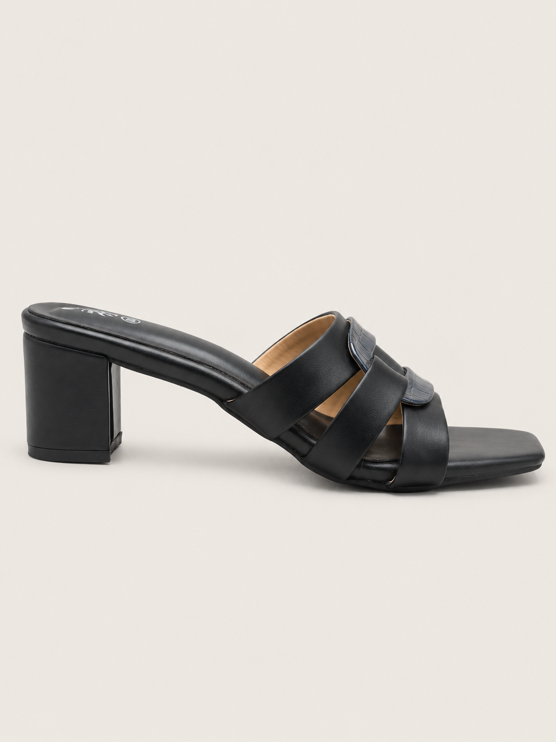 Nawabi Zaria Floral Embroidered Square Toe Block Heel Sandals