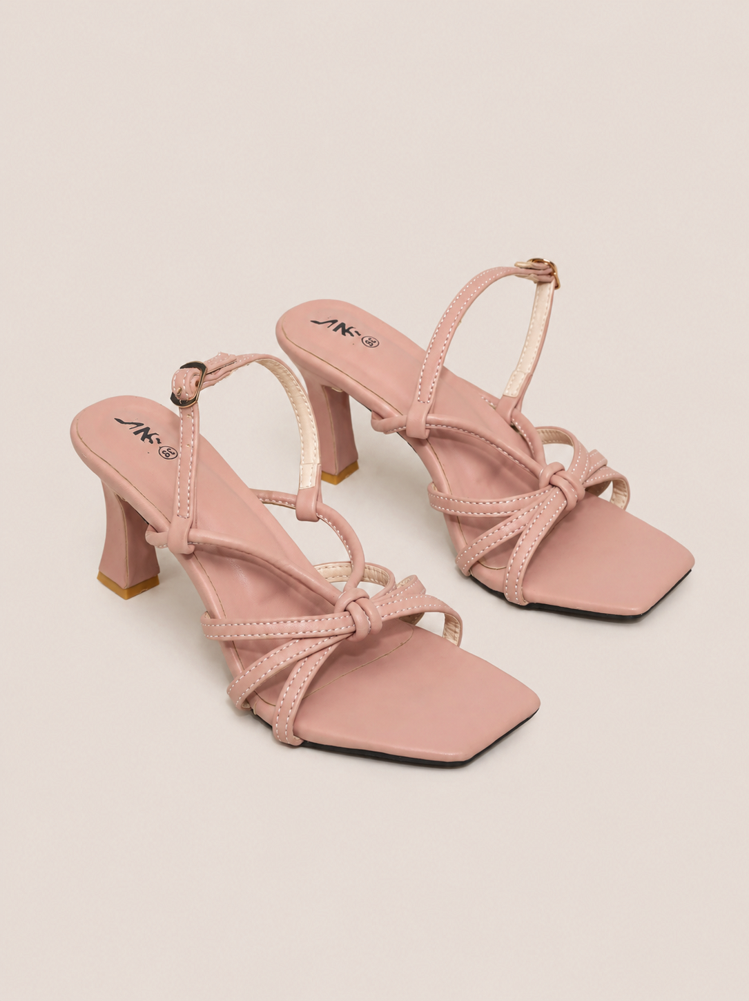 Mint Green Square Toe Heels - Stylish Strappy Sandals" nawabi shoes bd
