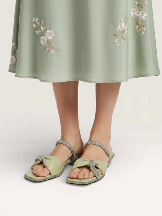 Rhinestone Sandals - Elegant Flat Sandals for Women - Nawabi Shoes BD - Nawabi Shoes BD