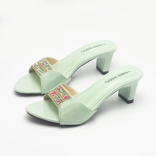 Buy Gorgeous Cream Block Heels Luxury Shoes | Nawabi Shoes BD - Nawabi Shoes BD