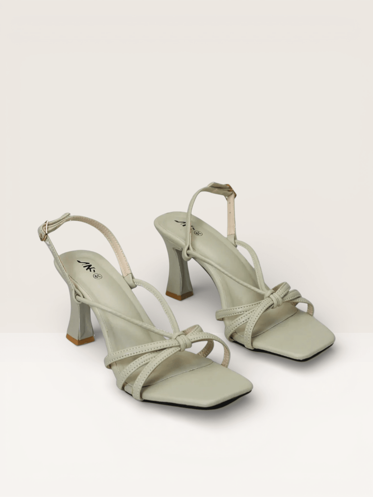 Mint Green Square Toe Heels - Stylish Strappy Sandals" nawabi shoes bd - Nawabi Shoes BD