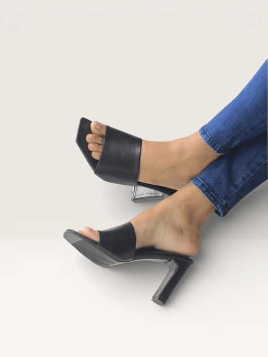 Nawabi Noir Elegance Black Heels for Women in Bangladesh - Nawabi Shoes BD