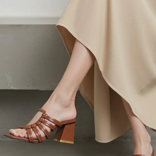 Open Toe Mules for Women | Stylish Slip - On Heels Price in BD - Nawabi Shoes BD