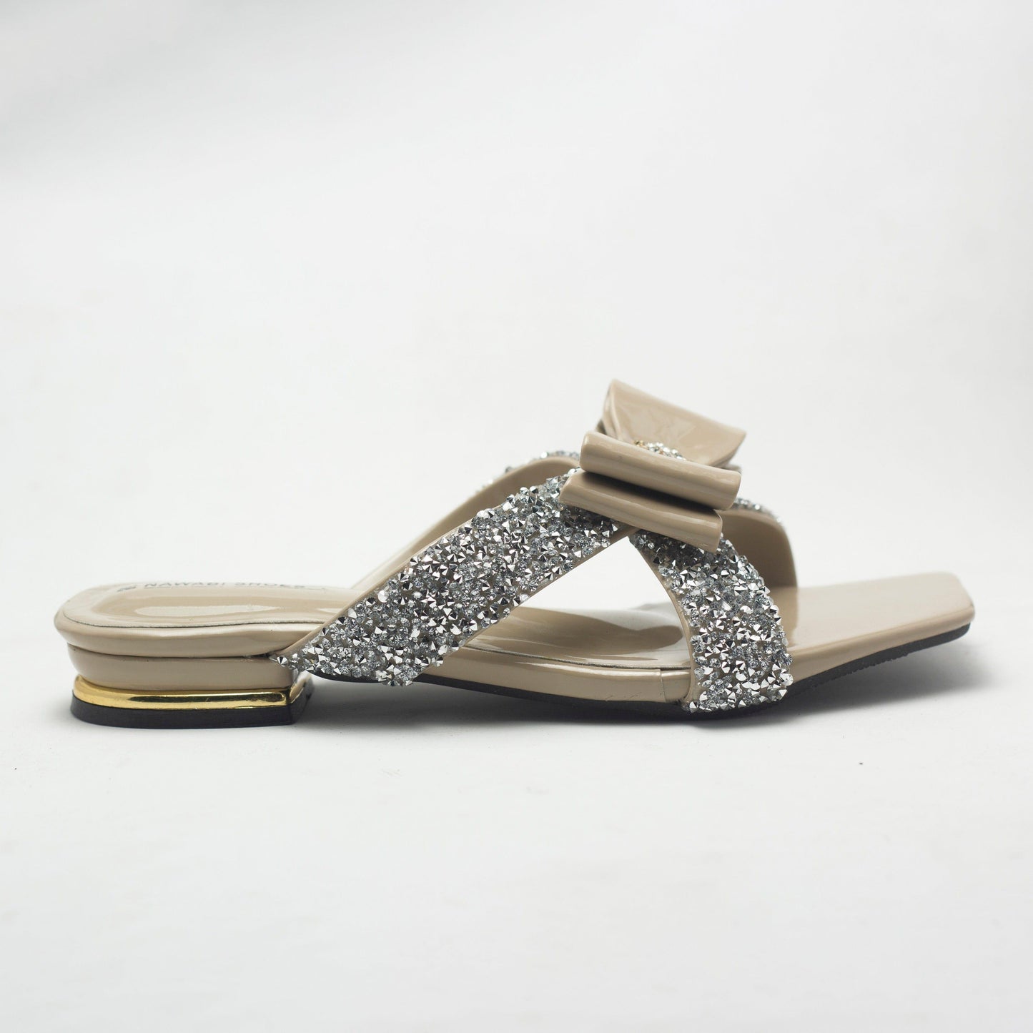 Cream Cross Strappy Women's Flat Sandals- Nawabi Shoes BD