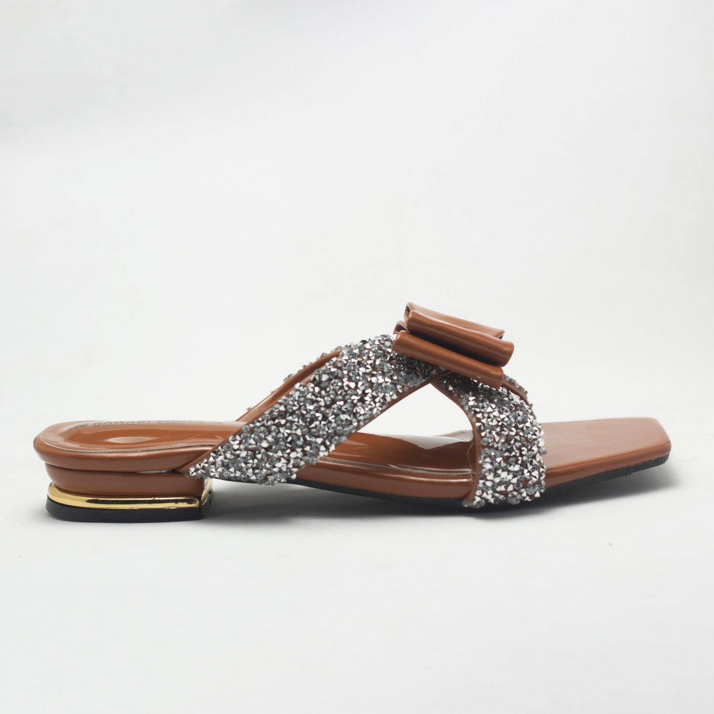 Brown Cross Strappy Women's Flat Sandals- Nawabi Shoes BD