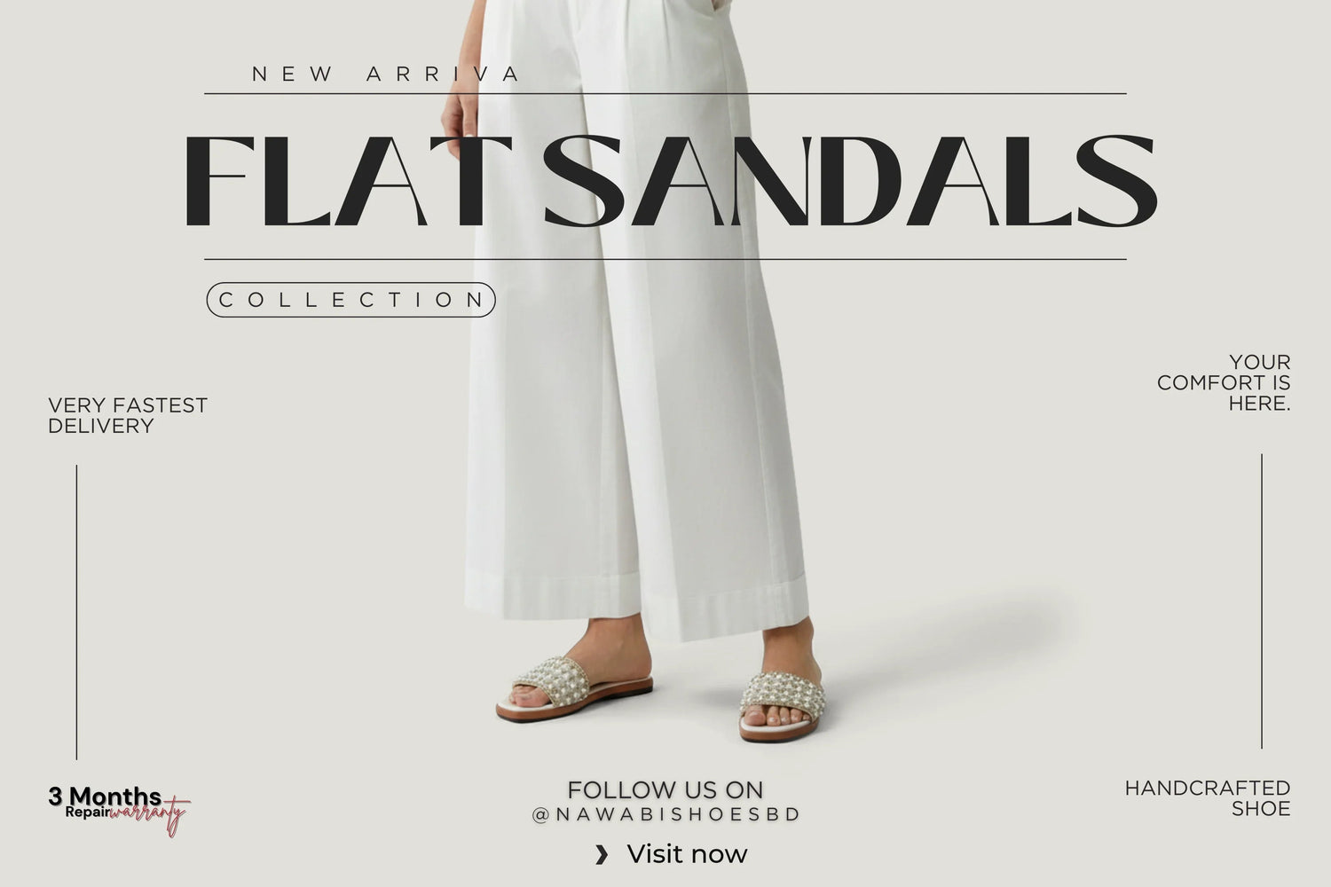 Stylish Flat Sandals at Nawabi Shoes BD