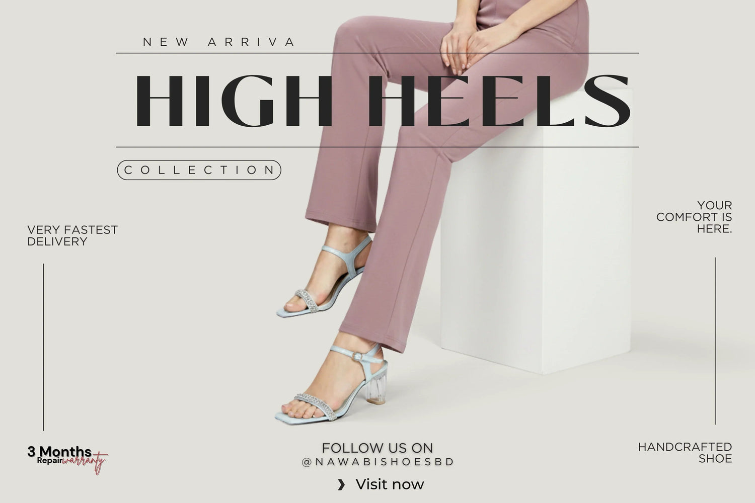 Shop the Best Transparent Heels at Nawabi Shoes BD