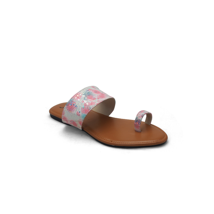 Stylish & Comfortable Sliders - Floral Print Criss-Cross Sandals - Nawabi shoes bd