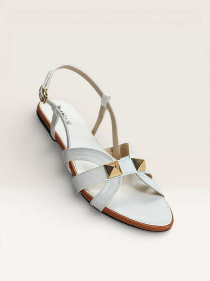 Studded Flat Sandals with Ankle Strap - Nawabi shoes bd - Nawabi Shoes BD