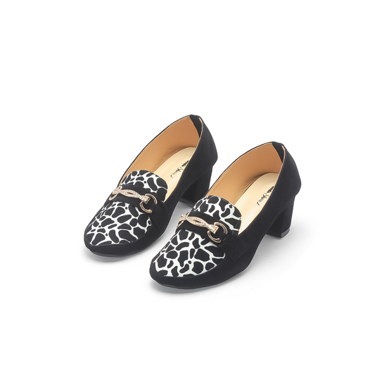Black Cheetah Half Cover Pump Shoes-Nawabi Shoes BD
