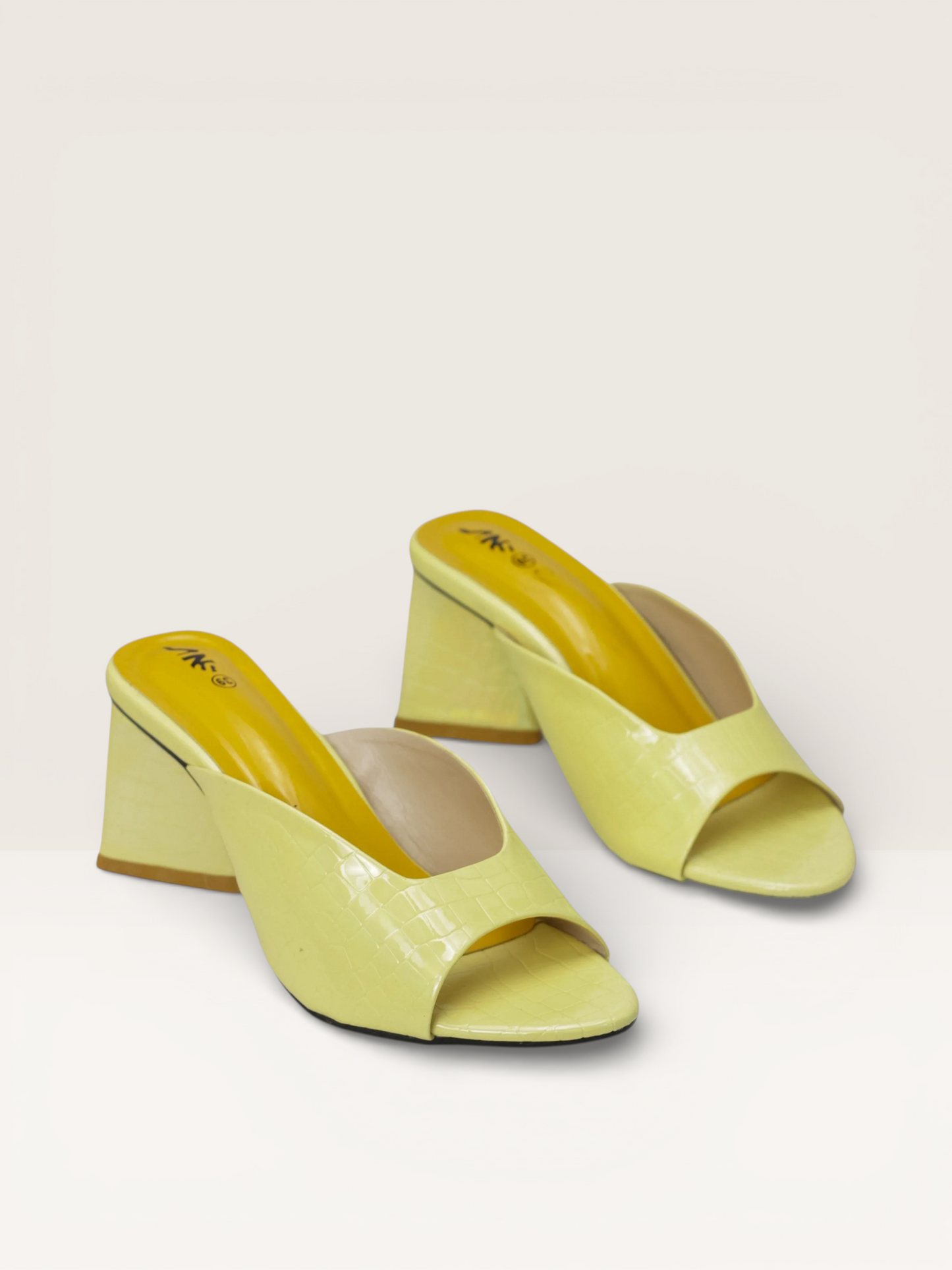 Women's Pink Mules with Croc-Embossed Texture and Block Heel | Nawabi Shoes BD - Nawabi Shoes BD