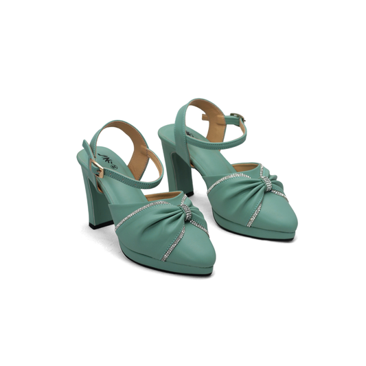 Women Rhinestone Decor Mary Jane Pumps, Chunky Heeled Elegant Pumps