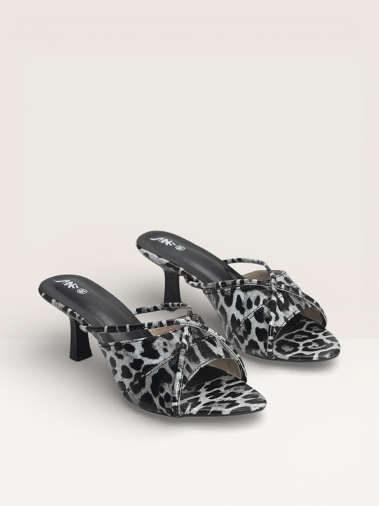 Leopard Print Kitten Heels for Women | Animal Print Heels BD - Nawabi Shoes BD
