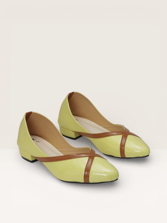 Women's Low-Heel Pumps with Crossover Strap and Pointed Toe | Nawabi Shoes BD - Nawabi Shoes BD
