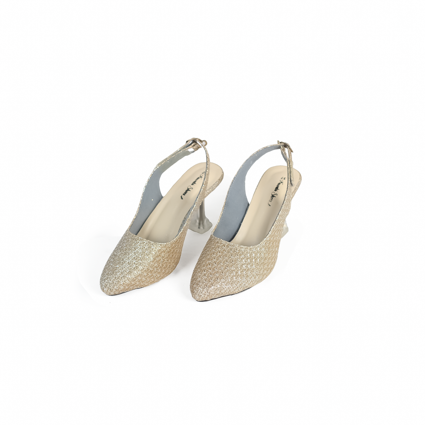 Cream Half Transparent Heels-Nawabi Shoes BD