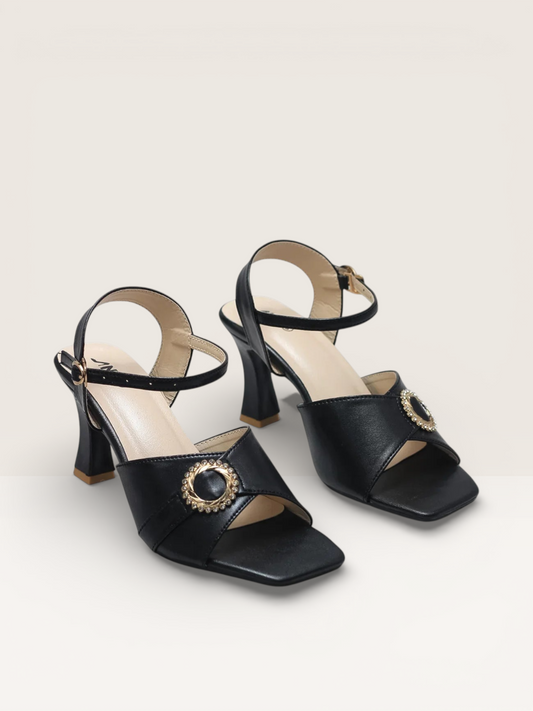 Purple Ankle Strap Heels - Women's Square Toe Block Heels - Nawabi Shoes BD