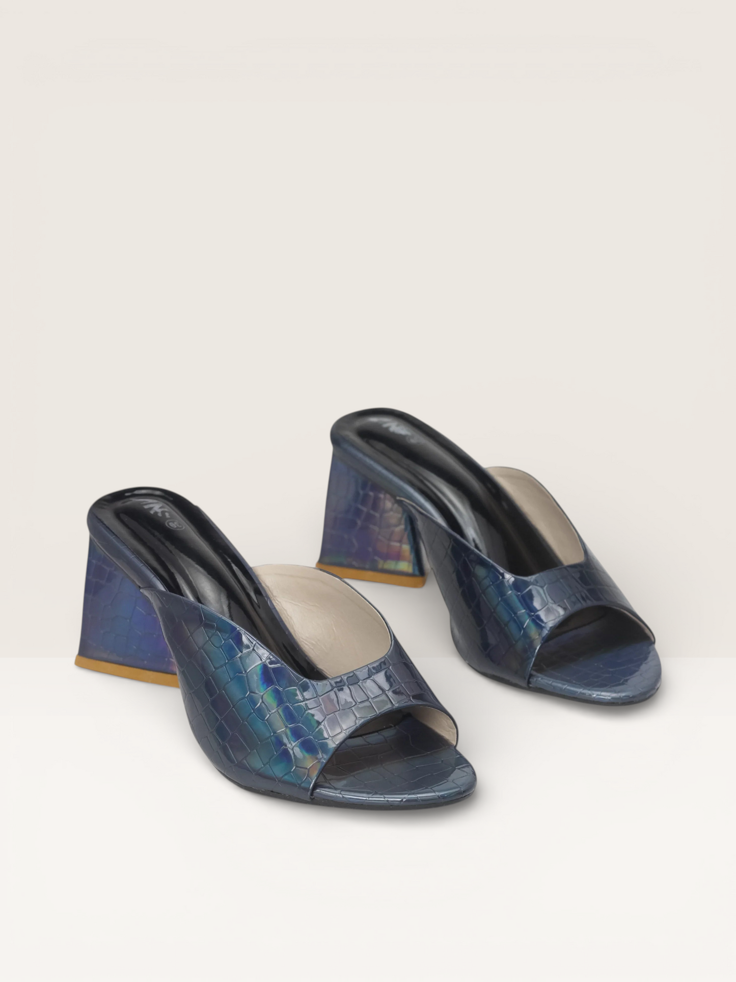 Women's Pink Mules with Croc-Embossed Texture and Block Heel | Nawabi Shoes BD - Nawabi Shoes BD