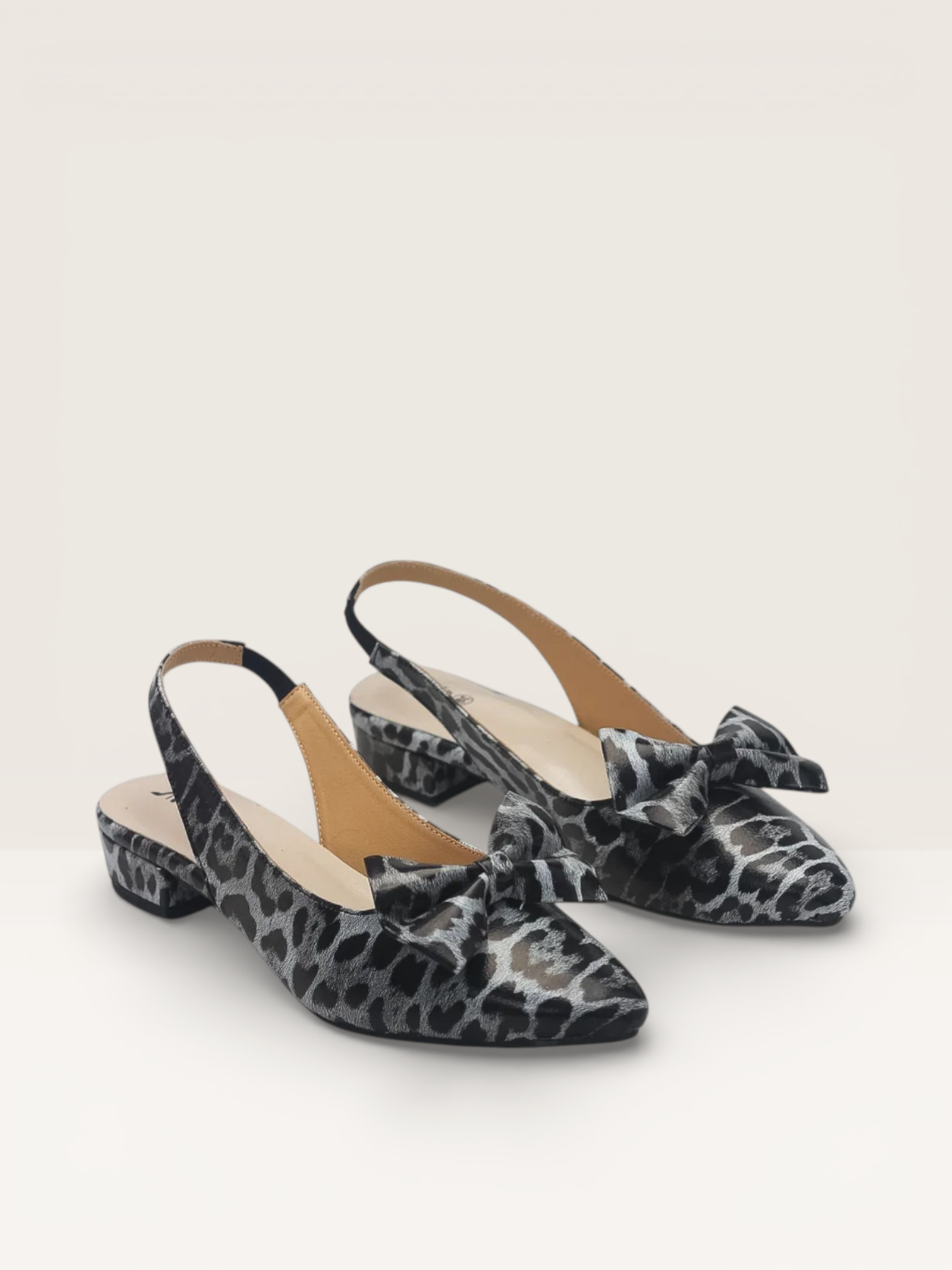 Dreamy Gleam Leopard Print Slingback Kitten Heels - nawabi shoes bd - Nawabi Shoes BD