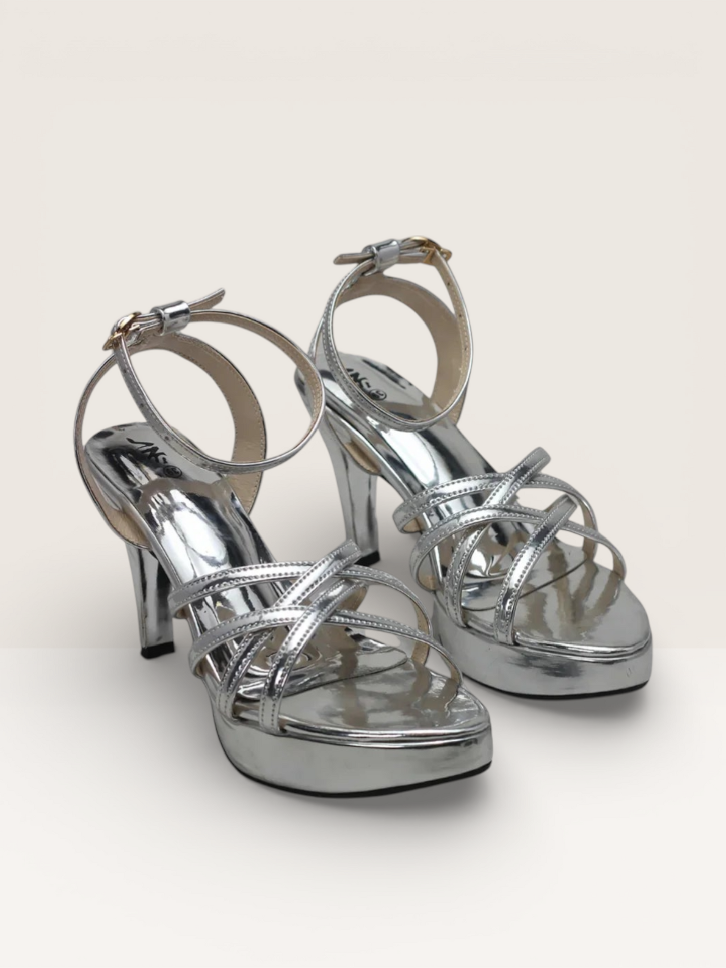 Golden Strappy High Heel Sandals - Elegant & Stylish Platform Heels" - Nawabi Shoes BD
