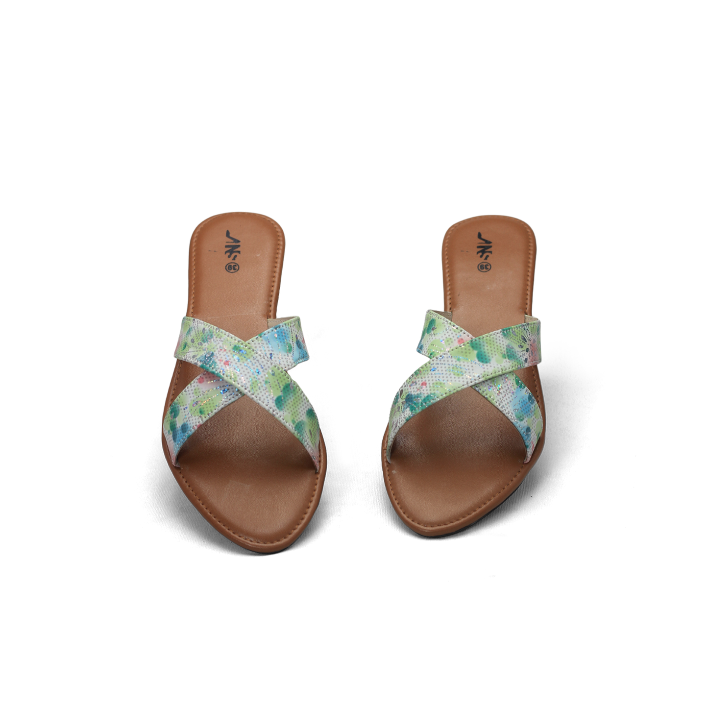 Floral Print Criss-Cross Sandals - Stylish & Comfortable Sliders - Nawabi shoes bd