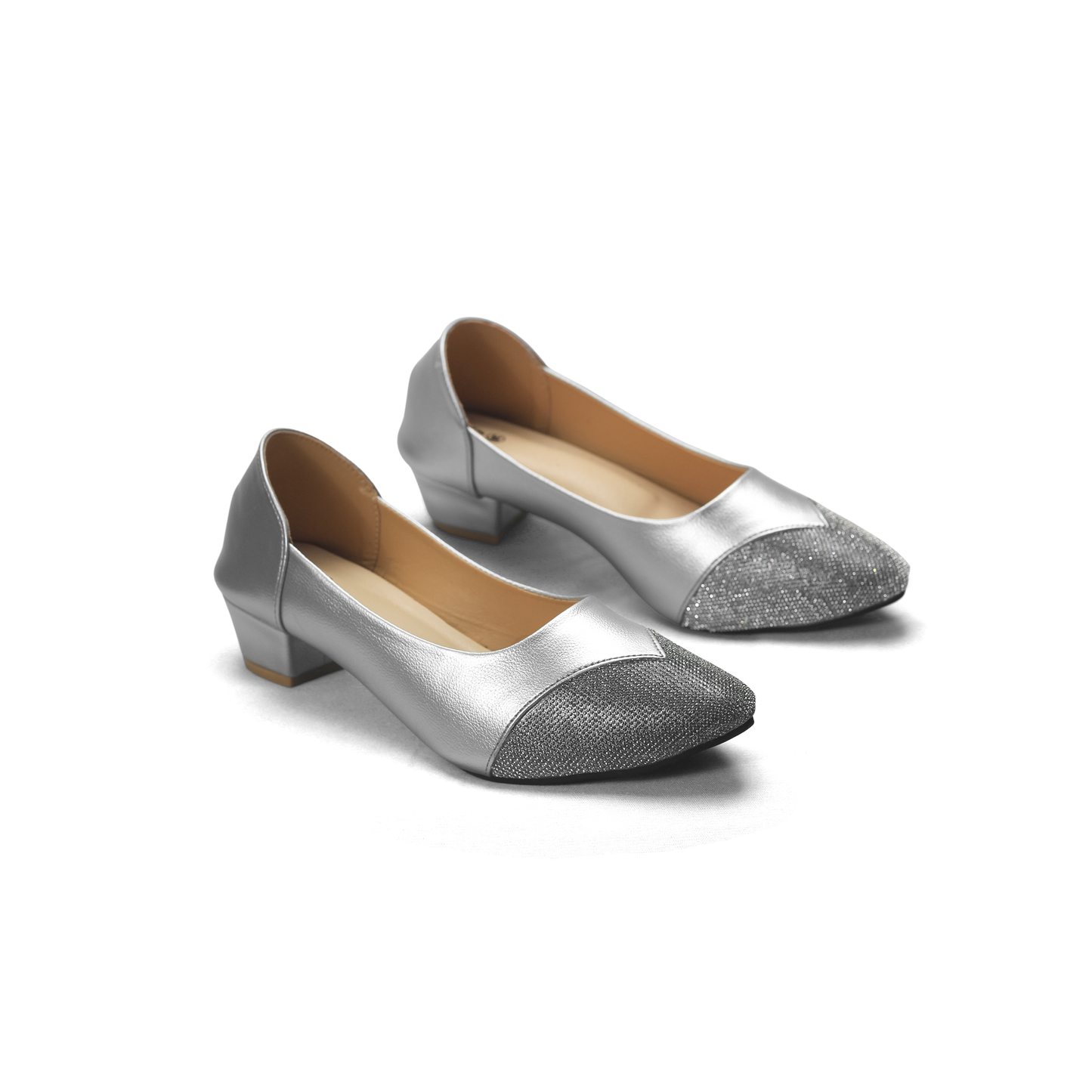 Low Block Heel Pumps - Suede & Rhinestone Dress Shoes for Women | Nawabi Shoes BD