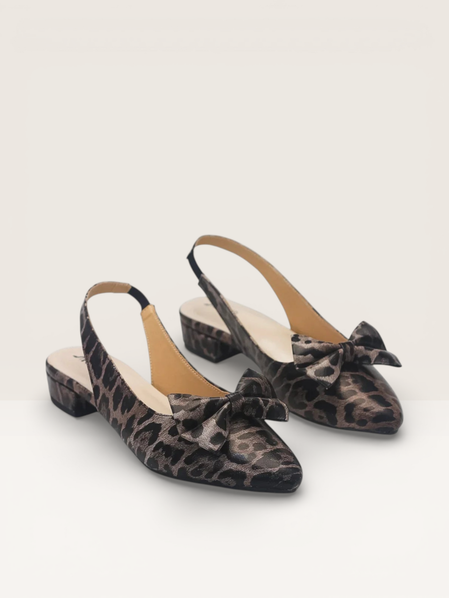 Dreamy Gleam Leopard Print Slingback Kitten Heels - nawabi shoes bd - Nawabi Shoes BD