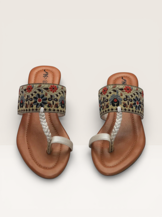 Thong Sandals for Women with Embellished Buckle | Nawabi Shoes BD - Nawabi Shoes BD