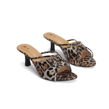 Women's Leopard Print Kitten Heels for Summer" Nawabi Shoes BD