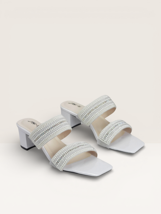 Beaded Mules with Block Heel" Women's Colorful - Nawabi Shoes BD - Nawabi Shoes BD