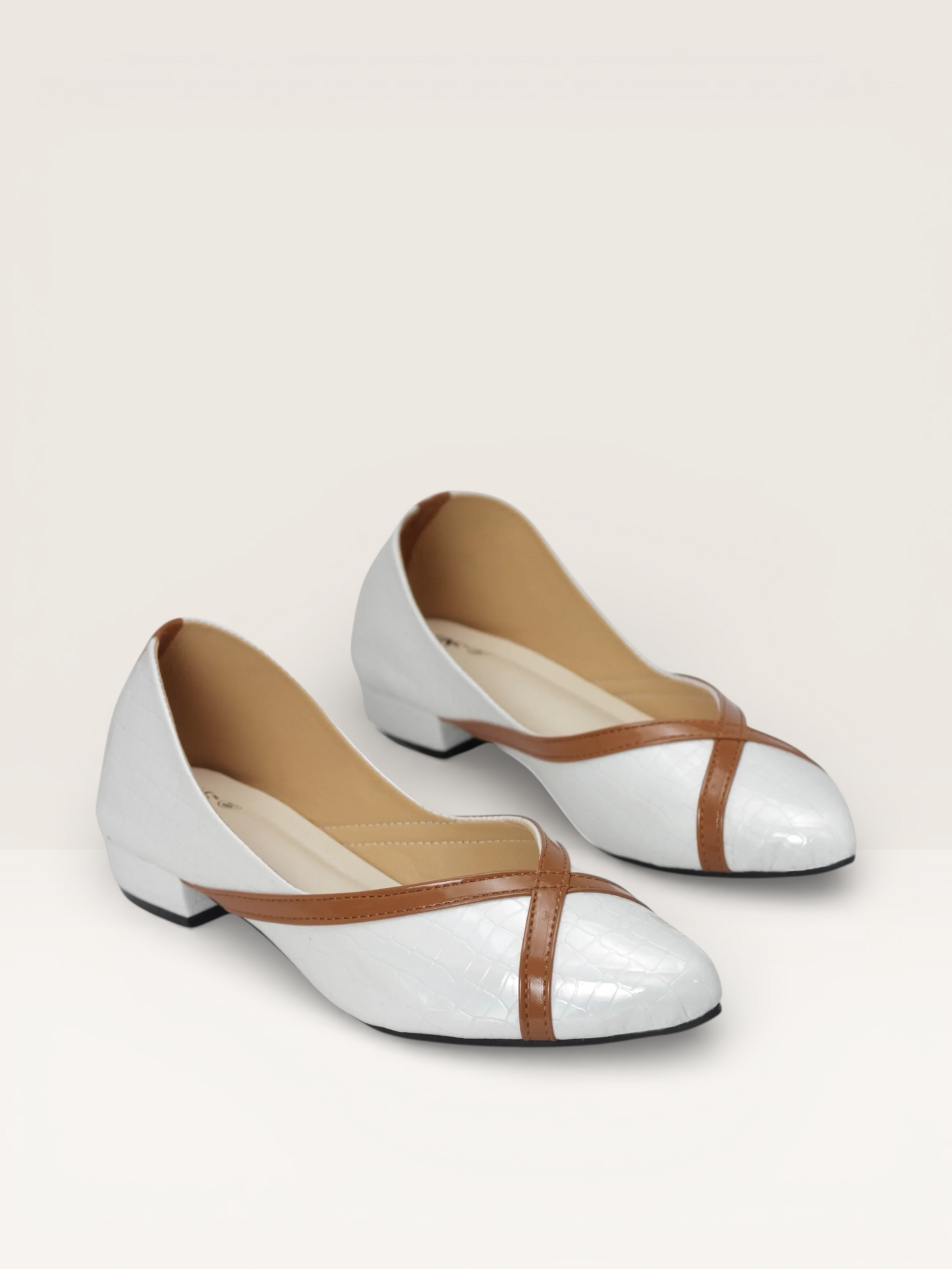 Women's Low-Heel Pumps with Crossover Strap and Pointed Toe | Nawabi Shoes BD - Nawabi Shoes BD