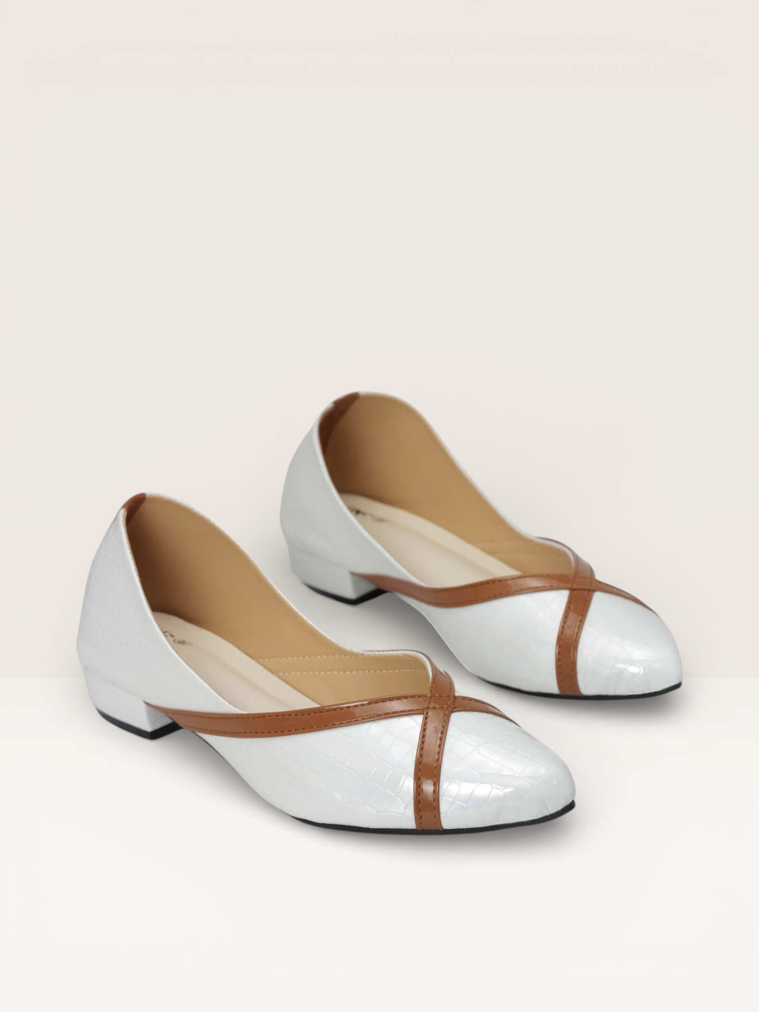 Women's Low-Heel Pumps with Crossover Strap and Pointed Toe | Nawabi Shoes BD - Nawabi Shoes BD