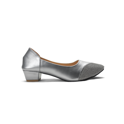 Low Block Heel Pumps - Suede & Rhinestone Dress Shoes for Women | Nawabi Shoes BD