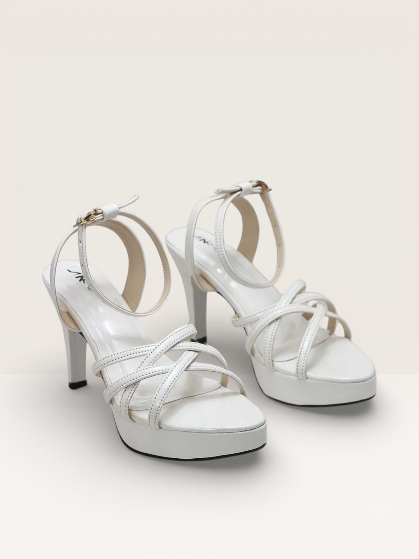 Golden Strappy High Heel Sandals - Elegant & Stylish Platform Heels" - Nawabi Shoes BD