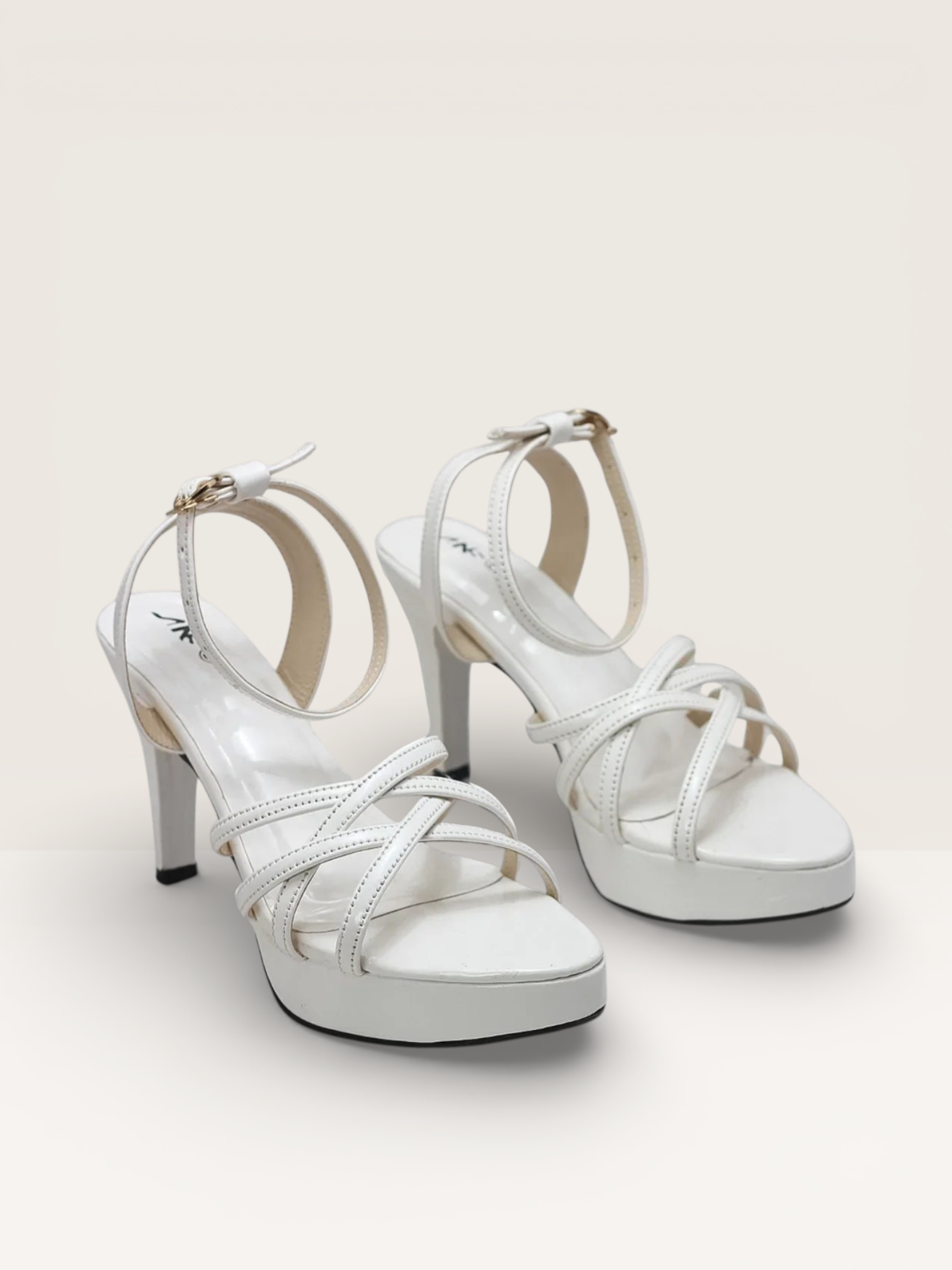 Golden Strappy High Heel Sandals - Elegant & Stylish Platform Heels" - Nawabi Shoes BD