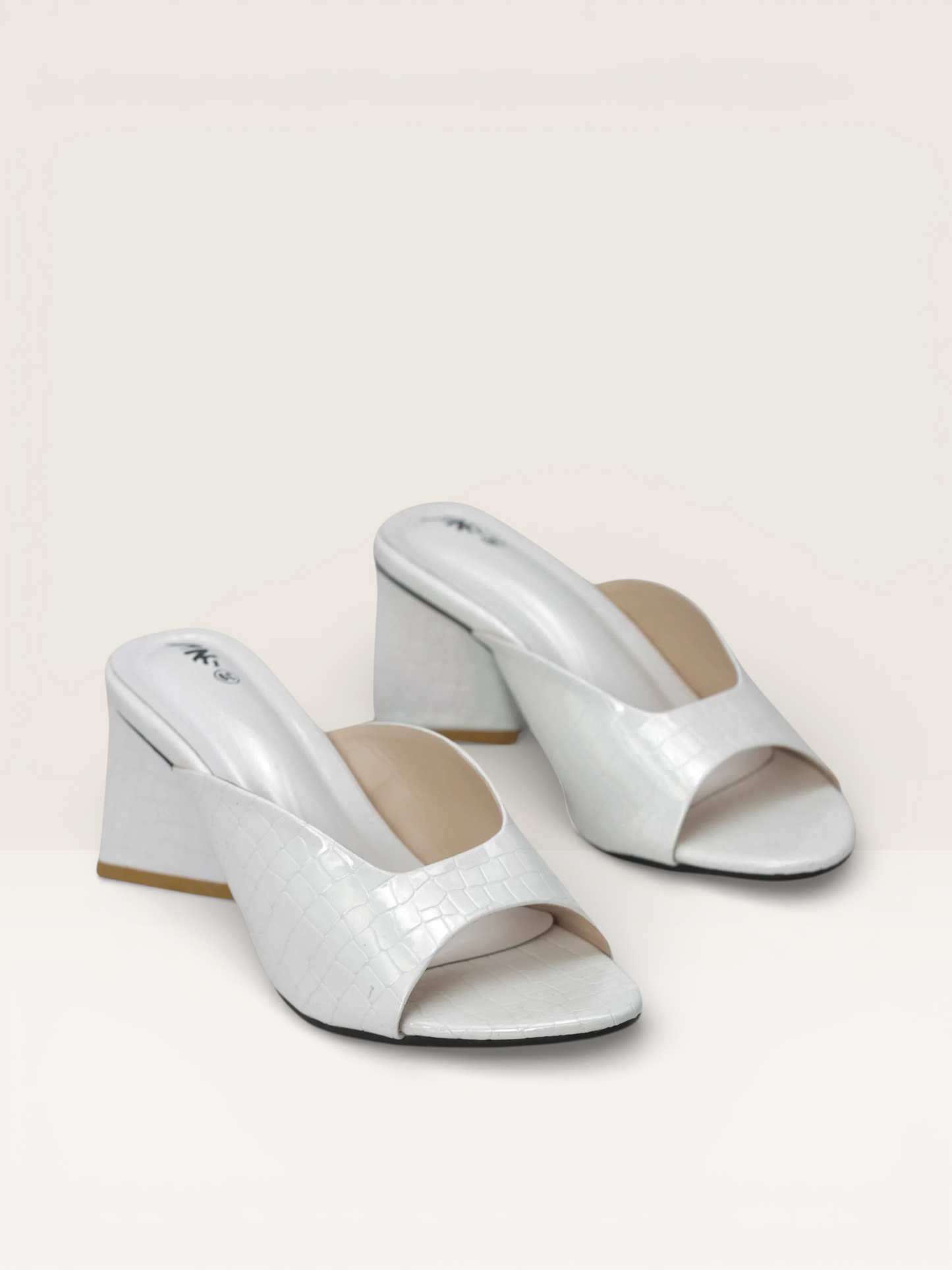 Women's Pink Mules with Croc-Embossed Texture and Block Heel | Nawabi Shoes BD - Nawabi Shoes BD