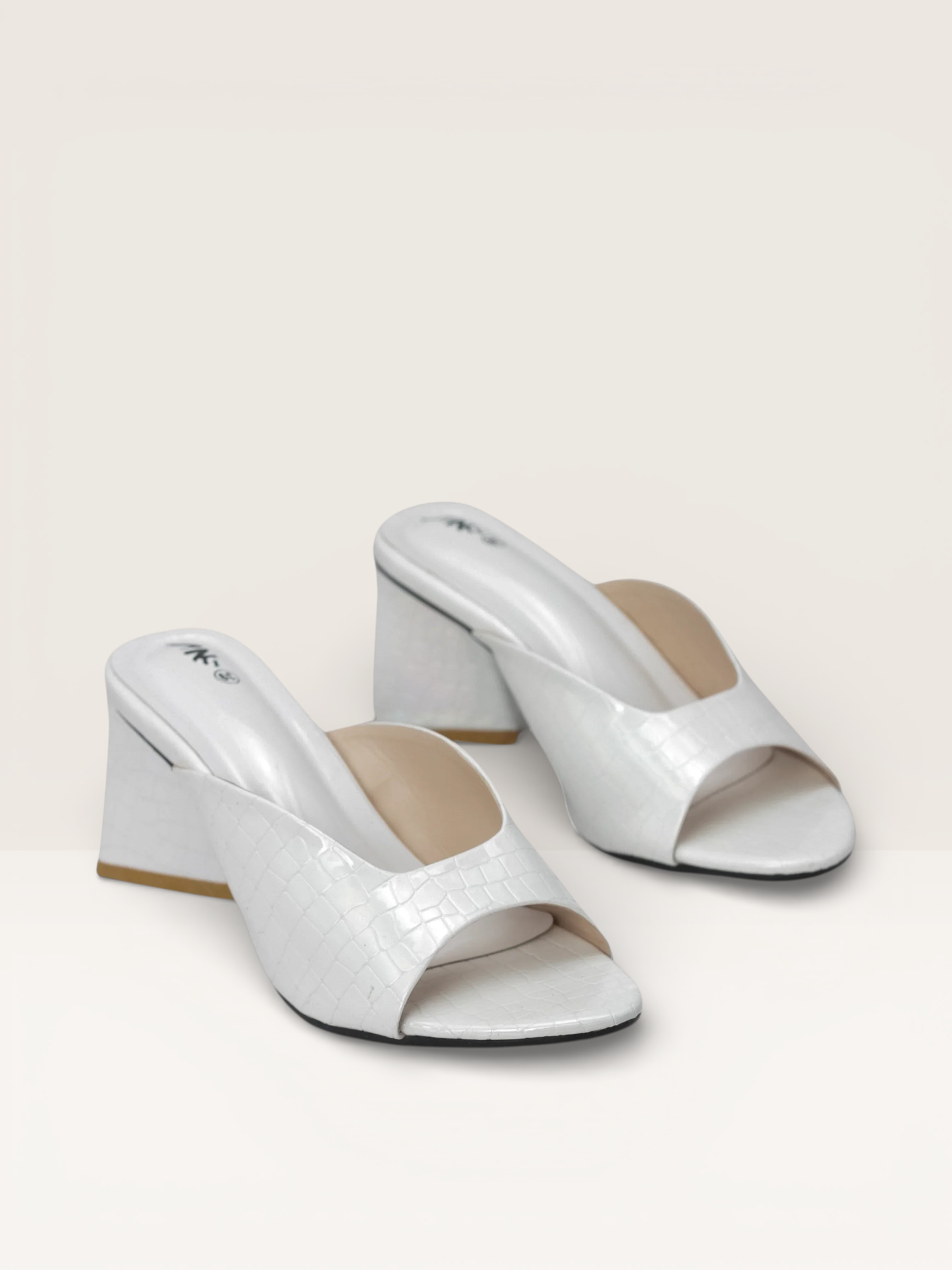 Women's Pink Mules with Croc-Embossed Texture and Block Heel | Nawabi Shoes BD - Nawabi Shoes BD